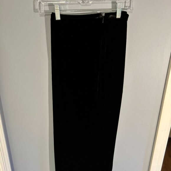 Eileen Fisher Black Velvet, Wide Leg, Flat Front, Side Zip Pants, Sz Medium - Picture 1 of 7